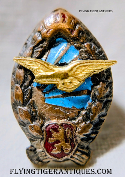 Rare 1930s - WWII Bulgarian Miniature Lapel Size Pilot Badge