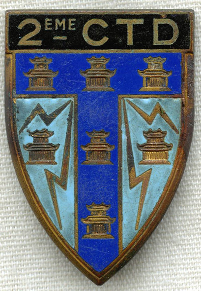Early '50s Badge French 2nd Div Transmission Co/Insigne Pour 2e CTD (Cie Trans Divisionnaire)