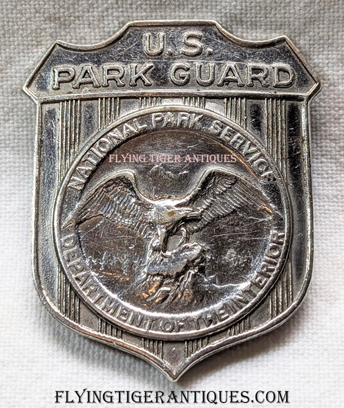 Ext Rare ca 1940 Dept of the Interior National Park Service US Park Guard Badge