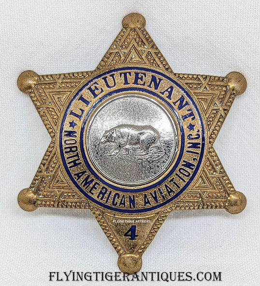 Rare 1930s North American Aviation Inc Guard Lieutenant Badge by LAS&SCO