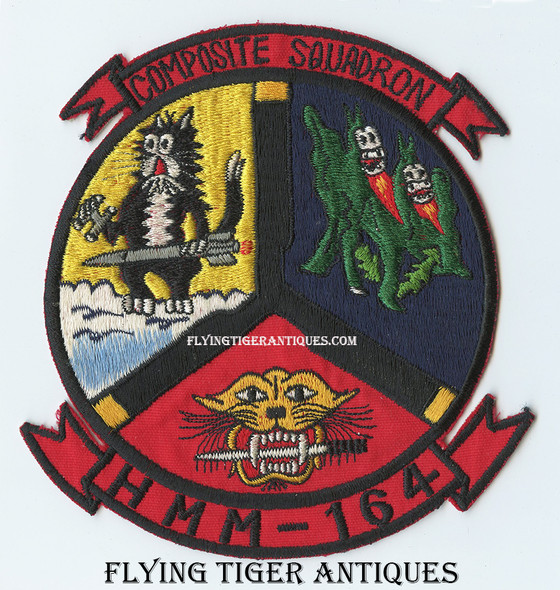 Scarce mid-1960s Vietnam War USMC HMM – 164 Composite Helicopter Squadron Patch Japanese Made