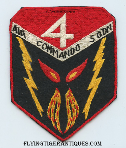 Vietnam War Late 1960s Nam Hand Made USAF 4th Air Commando Squadron Pocket Patch