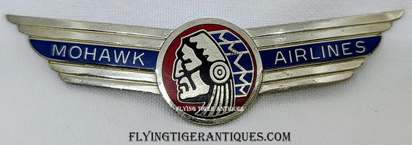 Rare Mid-late 1950’s Mohawk Airlines Pilot Wing in Rhodium Plated Sterling Silver by Balfour