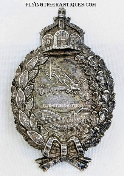 Gorgeous Iconic Early WWI Circa 1914 M1913 Prussian Pilot Badge by Juncker Type 1 in 800 Silver