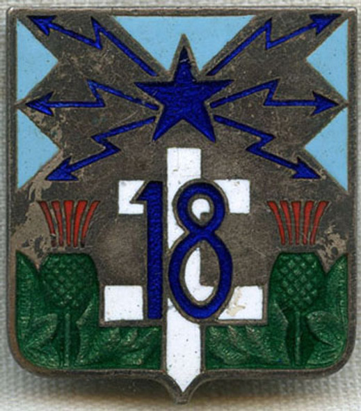 1950s French Army 18e Régiment de Transmissions (18th Signal Regt) Badge by Drago