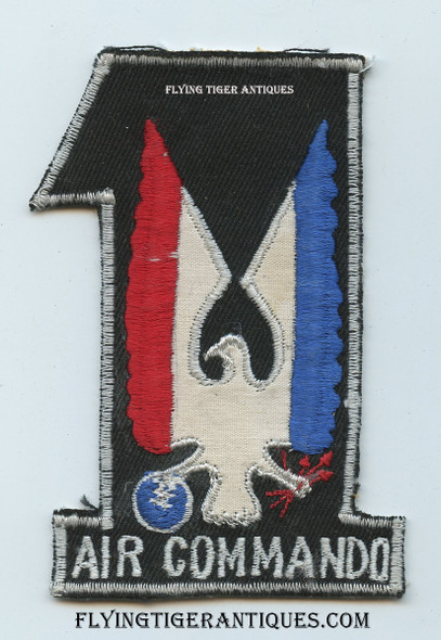 Great Mid–1960’s USAF 1st Air Commando Squadron Patch RVN Made in Danang Vietnam by Cheap Charlie Nice Variation