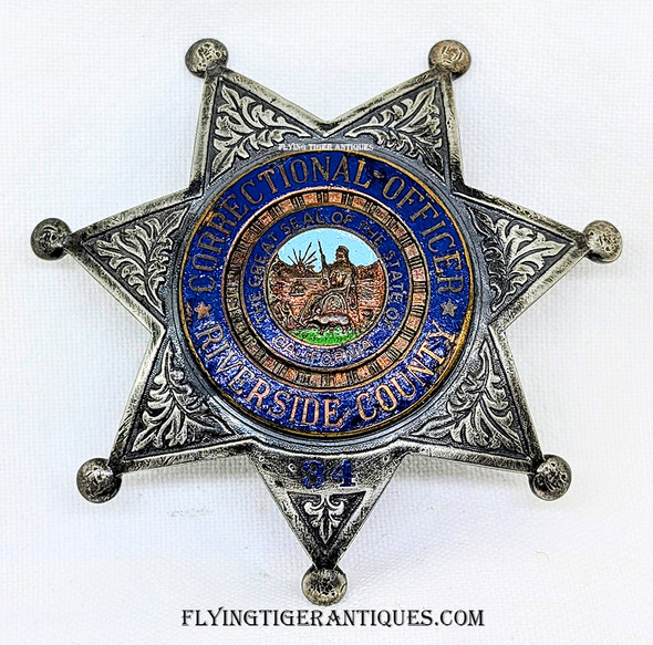 1990’s Riverside County California Correctional Officer Badge # 34
