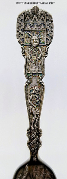 Beautiful circa 1900 Fred Harvey Grand Canyon Hopi Snake Dance High Relief Sterling Souvenir Spoon