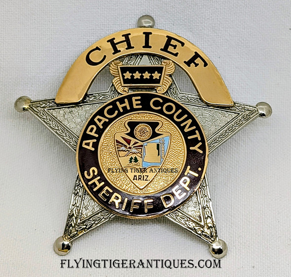 Extremely Late 1980’s Apache County Arizona Chief Deputy Sheriff Badge by V&V