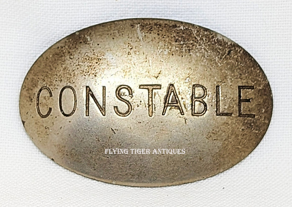 Old 1880’s – 1890’s New England Style “Stock” Horizontal Oval Constable Badge