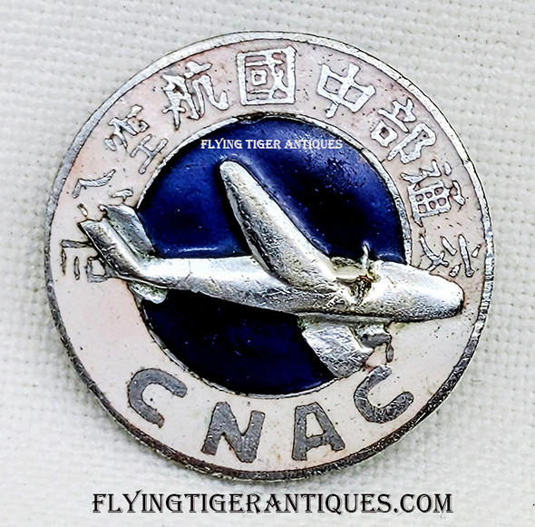 Rare World War II era CNAC Chinese National Aviation Corporation Pilot / Aircrew Employee Badge # 662