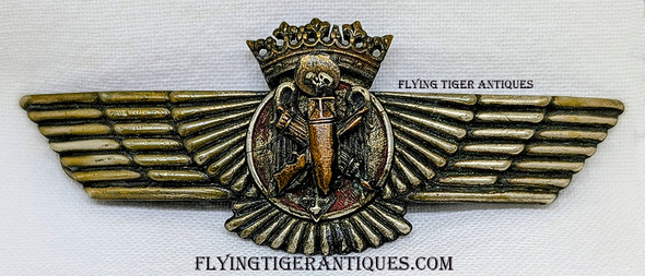 Fantastic & RARE Spanish Civil War circa 1938 – 1939 Air Gunner / Bombardier Wing with Great Rusty Wea