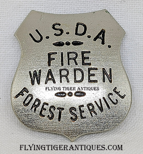 1940s US Department of Agriculture USDA Forest Service Volunteer Fire Warden Badge
