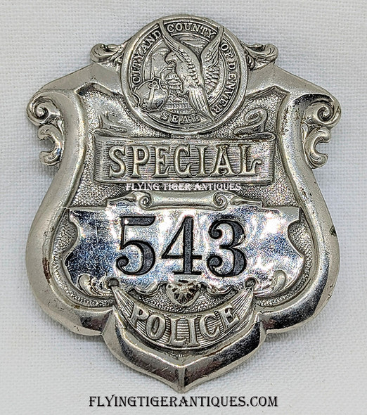 Nice 1920’s 6th Issue Denver Colorado Special Police Badge # 543 by Sachs-Lawlor