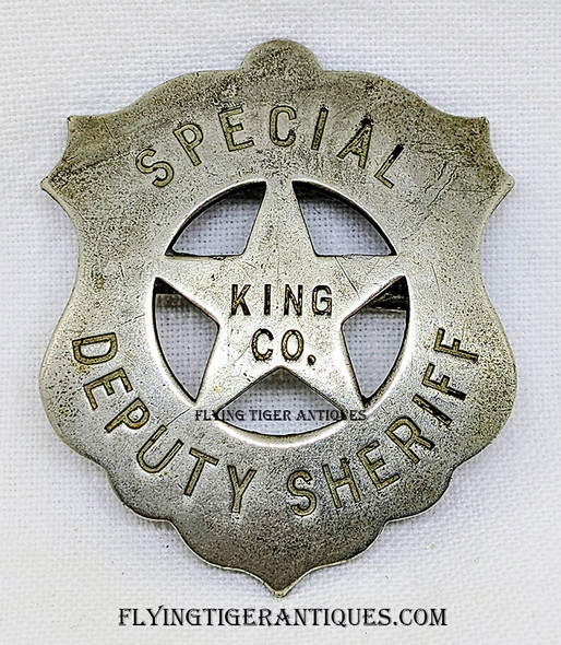 1890’s King County Washington Special Deputy Sheriff Circle Cut Out Star Badge