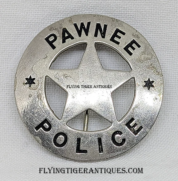 Great Old west 1910’s Pawnee Oklahoma Police Circle Star Badge by C. D. Reese