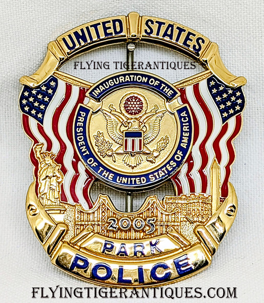 Minty 2005 US Park Police Presidential Inauguration Badge # 480 Made in 2004 by Blackinton