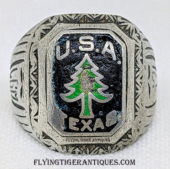 Wonderful 1930’s Civilian Conservation Corps CCC California Camp 871 Hillsboro Texas Sterling Member Ring Size 10