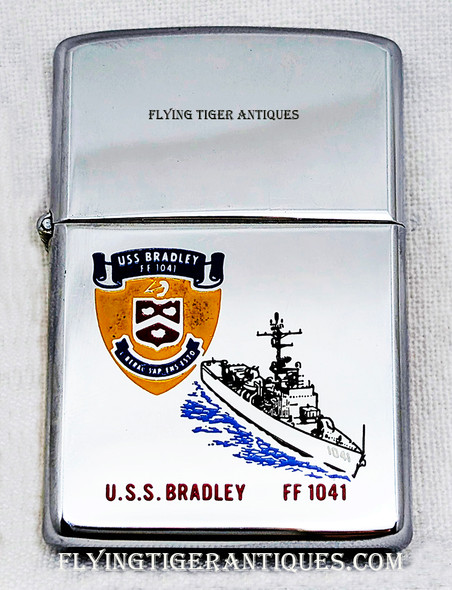 1979 USS Bradley FF 1041 Zippo Lighter Presented by Commanding Officer in Near Mint unfired condition