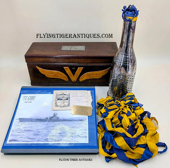Wonderful & Historic Early WWII May 1942 USS SUNFISH SS-281 Submarine Christening/Launching Cage in Original Presentation Case with Historical Documentation