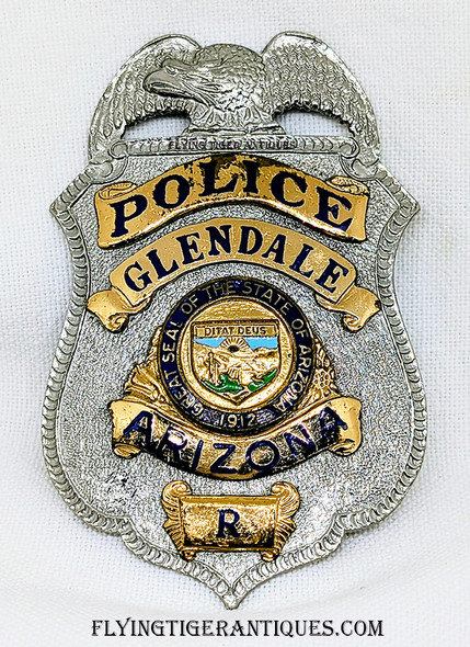 Beautiful Late 1960’s Glendale Arizona Police Reserve Badge by Entenmann Rovin