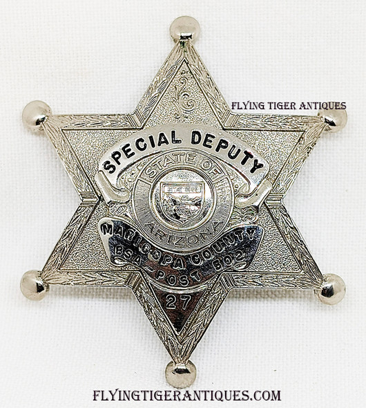 Extremely Rare Late 1960’s Maricopa County Arizona Special Deputy BSA Explorer Post 502 badge # 27