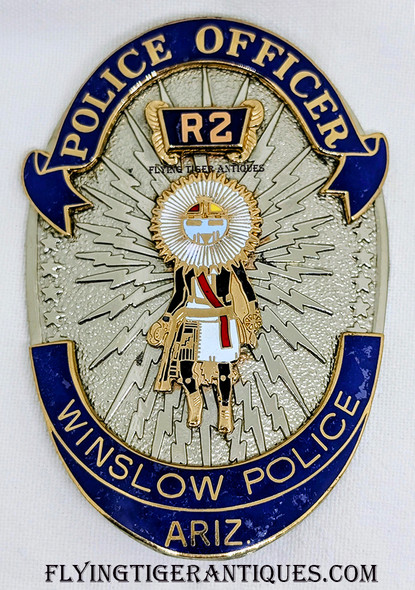 Rare 1990’s DUTY WORN Winslow Arizona Reserve Police Officer Badge # R2 by TCI