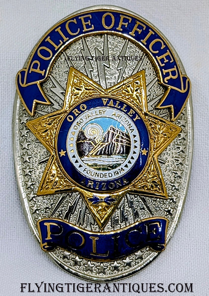 Nice Circa 1990 Ora Valley Arizona Police Officer Badge by BNB with Very light duty Wear