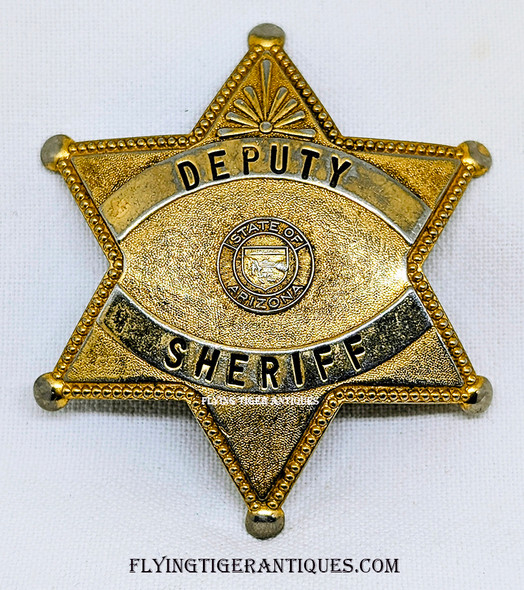 Circa 1950 Arizona Stock or Generic 6-point Dome tip Star Badge by George Cake