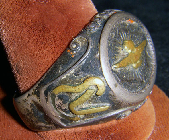 Great WWII Italian Pilot Ring in 800 Silver