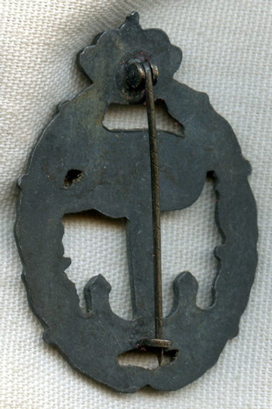 Scarce Early WWII Italian Air Force "Reconnaissance at Sea" Qualification Badge Silver Level