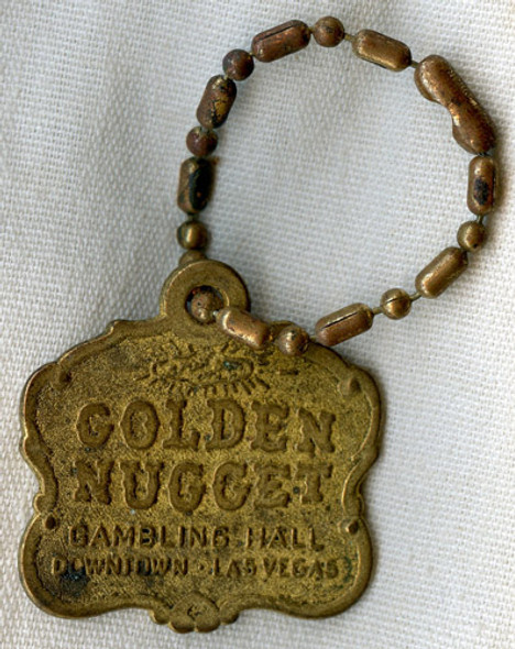 1950s Advertising Key Fob from the Famous Golden Nugget Gambling Hall