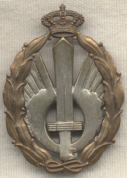 WWII Italian Air Force Silver Assault Combat Qualification Badge by Lorioli