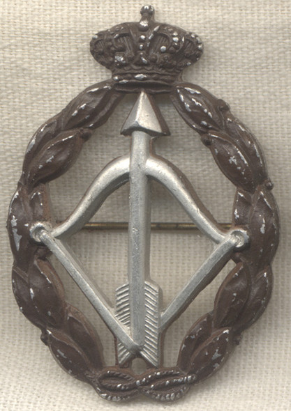 WWII Italian Air Force Silver Interceptor Qualification Badge by Bomisa