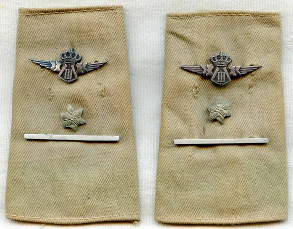 Wonderful Early WWII Belgian Air Force Slip-On Pilot Rank Straps Used in N. Africa