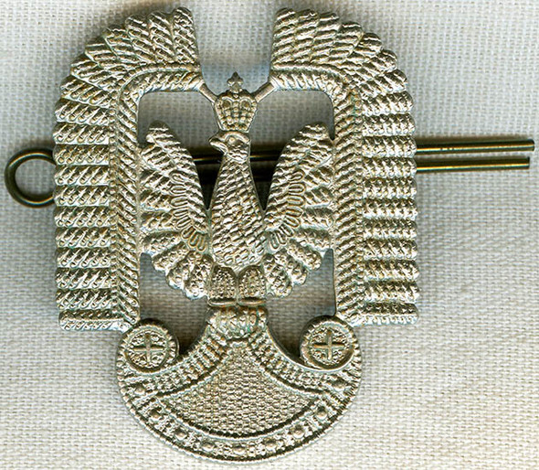 Scarce WWII English - Made Polish Air Force in Exile E.M. Hat Badge