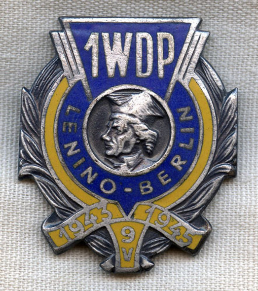 Scarce Early 1950s Polish 1st Tadeusz Kosciuszko Infantry Division 1WDP Uniform Badge