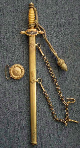 Beautiful Model 1946 Spanish Air Force Pilot Officer Dagger with Knot, Hanger & Buckle