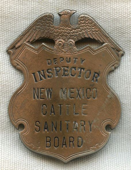Great 1930s New Mexico Cattle Sanitary Board Deputy Inspector Badge