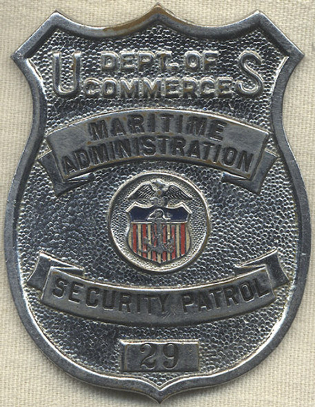 1930s-World War II United States Maritime Administration Security Patrol Badge