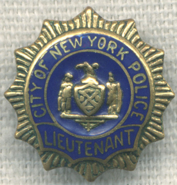 Nice Old Miniature Circa 1930s New York City Police Lieutenant Badge