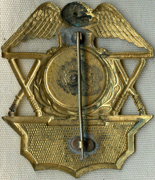 Nice, Old 1910's - 1920's Police Chief Hat Badge Converted from Screwback to Pinback