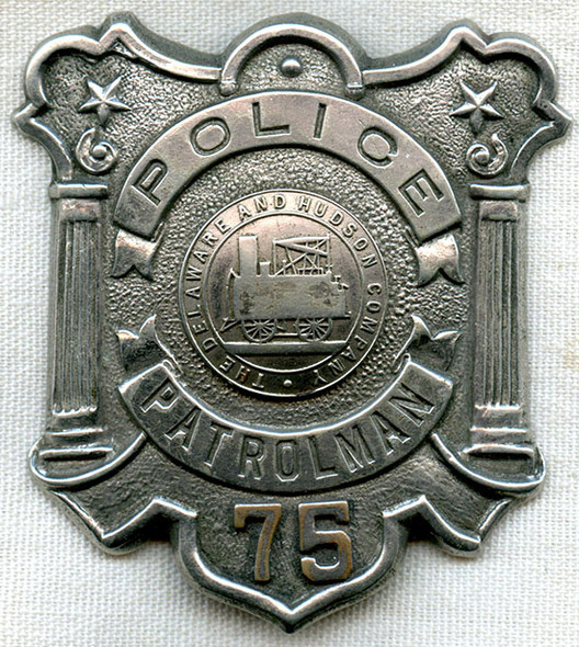 Lovely Ca. 1910's Delaware & Hudson Railroad Police Badge