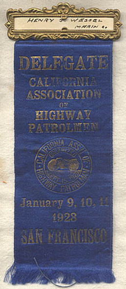 1923 California Association of Highway Patrolmen Delegate Badge