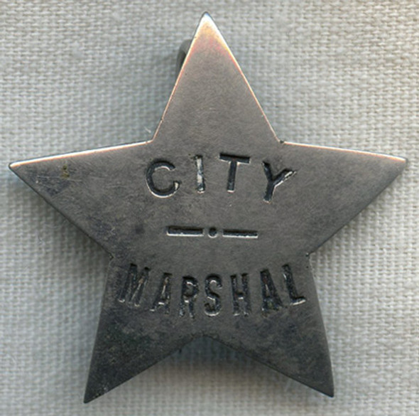 Circa 1900 City Marshal "Stock" Star Badge NO LONGER AVAILABLE