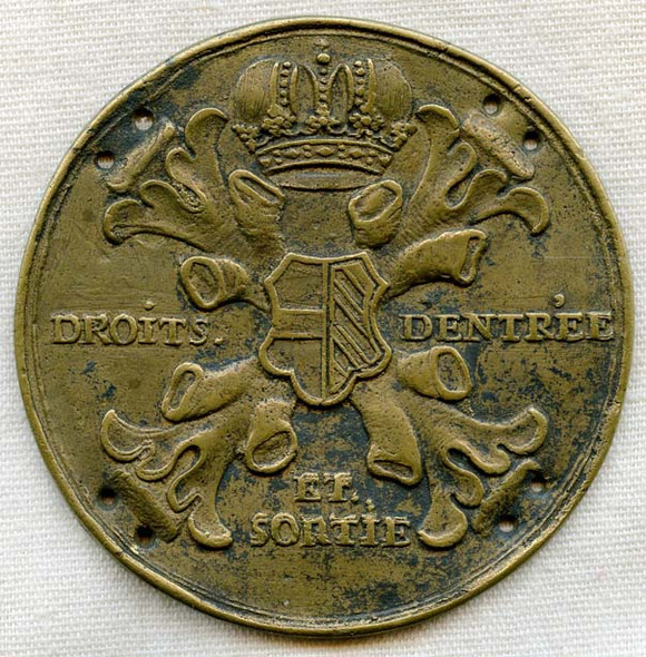 BEING RESEARCHED - French Postal Badge/Droits d'Entrée et Sortie NOT FOR SALE UNTIL IDed