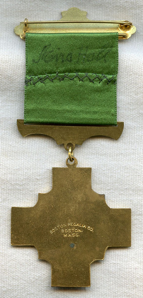 Great Old "United Order of the Golden Cross" Fraternal Society Badge from Bradford, NH