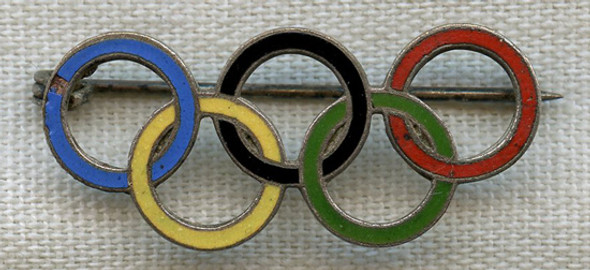 1936 Olympics Games German Pin as Worn by Sailors on U-394 & U-710