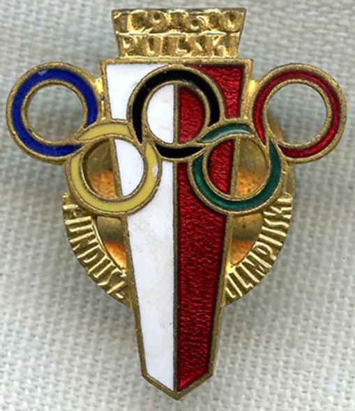 Vintage 1960 Polish Winter Olympics (VIII) Team Fund Raising Pin