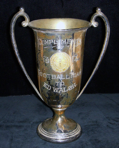 1914 Brooklyn, NY Preparatory School Football Trophy Named to Ed Walsh by Dieges & Clust